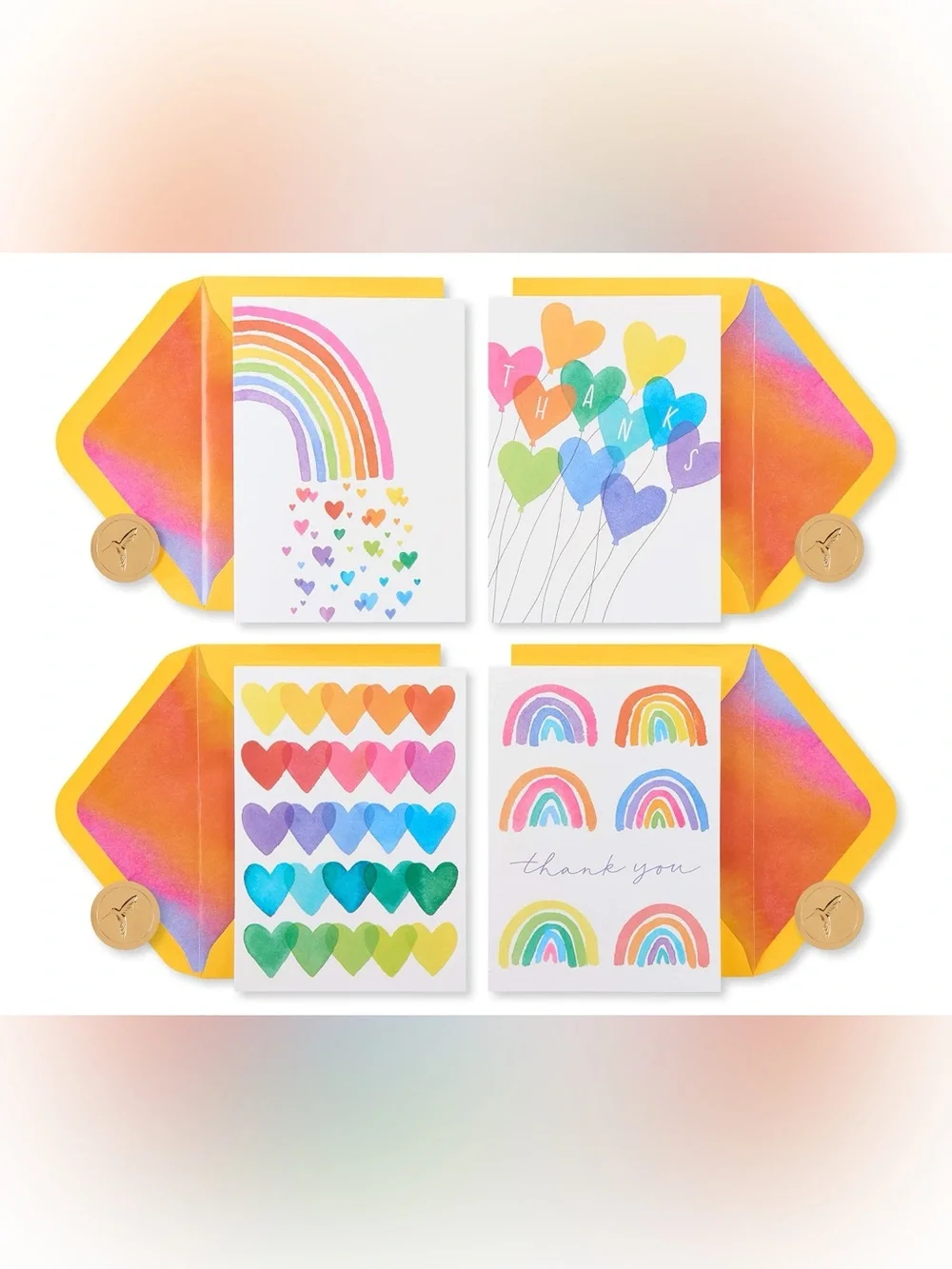 NWT Papyrus Over the Rainbow Stationary Set - Thank You - Set of 20